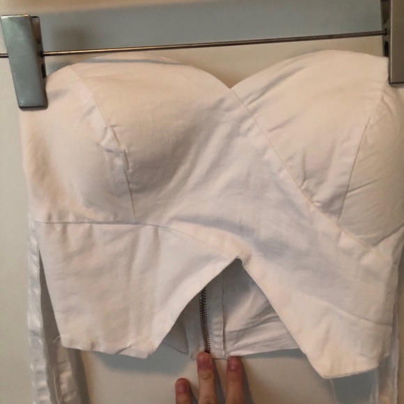 🌻 2/$15 Bow sleeve corset crop top - Picture 3 of 7